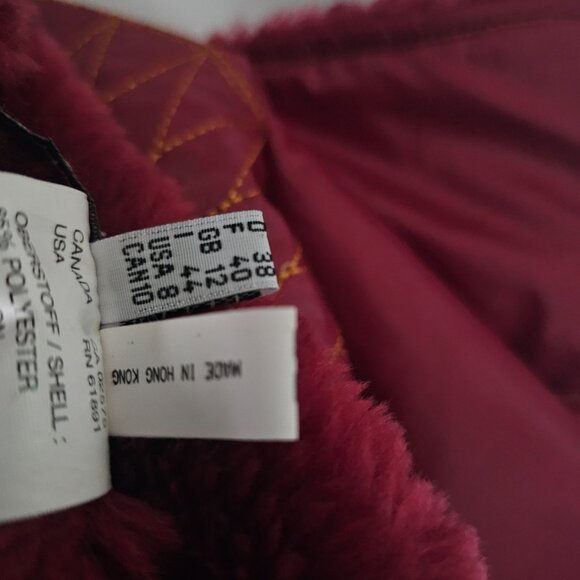 Apriori Cotton & Casual Apriorisette Burgundy Plush Lined Puffer Vest Size 8 - Picture 8 of 14